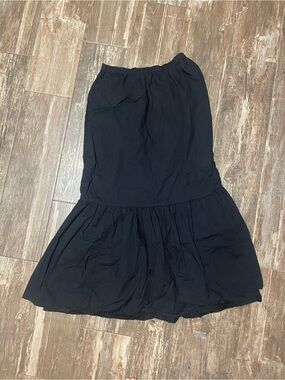 aerie Black Tiered Maxi Skirt with Elastic Waist